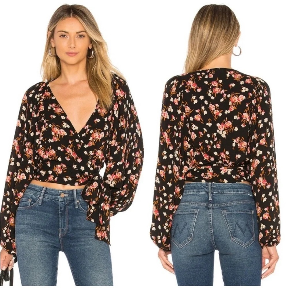 A.L.C. Carla Floral Silk Wrap Top, size 2